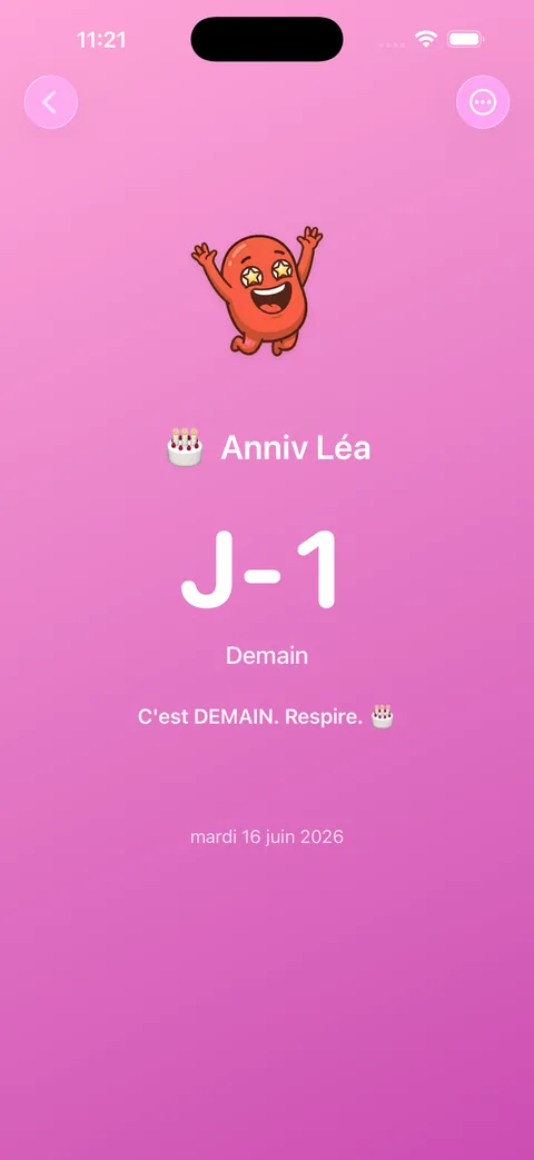 Almostly, vue détaillée J-1 avec un commentaire de Pip