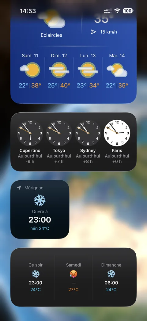Givró, widget écran d'accueil